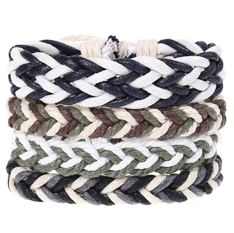 Super Funky Fresh woven combination set / leather hand rope European and