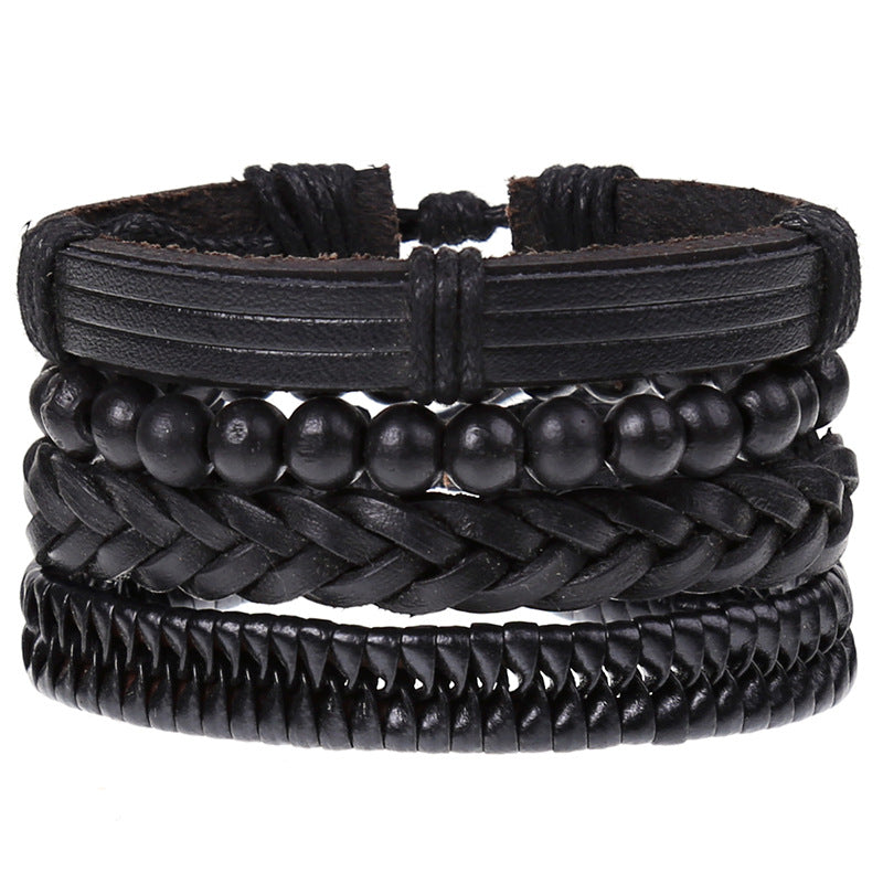 Super Funky Fresh woven combination set / leather hand rope European and