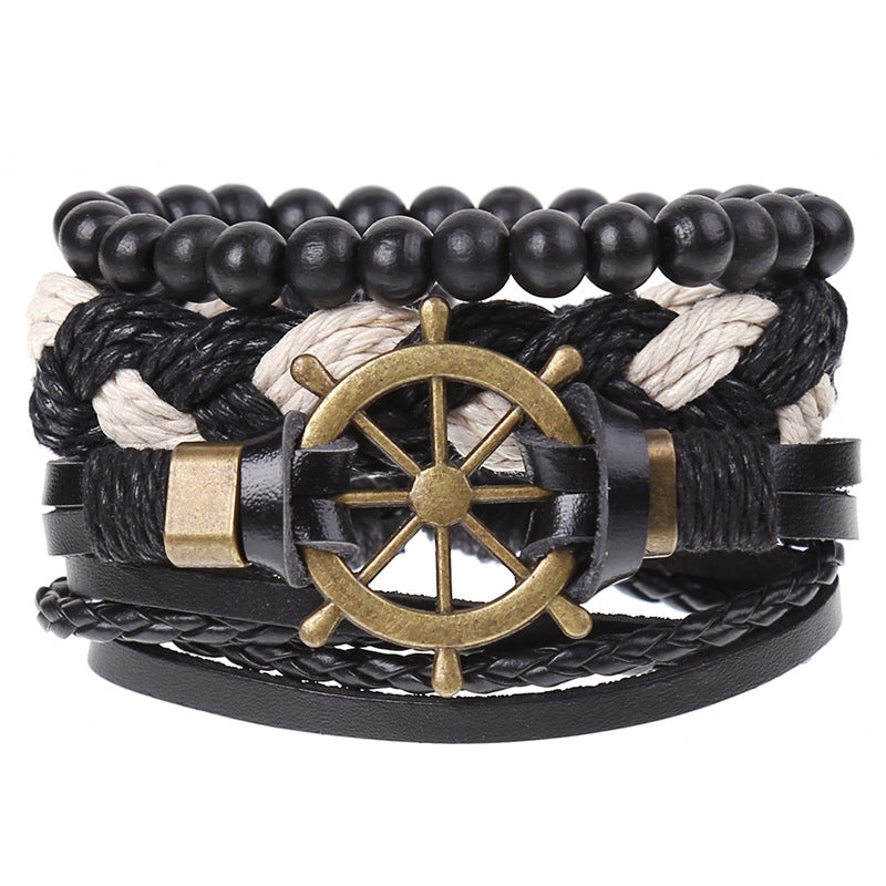 Super Funky Fresh woven combination set / leather hand rope European and