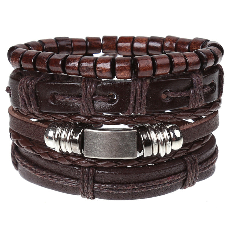 Super Funky Fresh woven combination set / leather hand rope European and