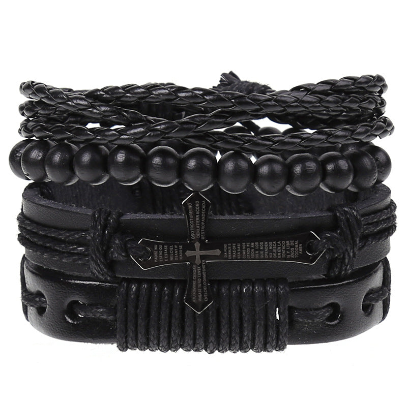 Super Funky Fresh woven combination set / leather hand rope European and