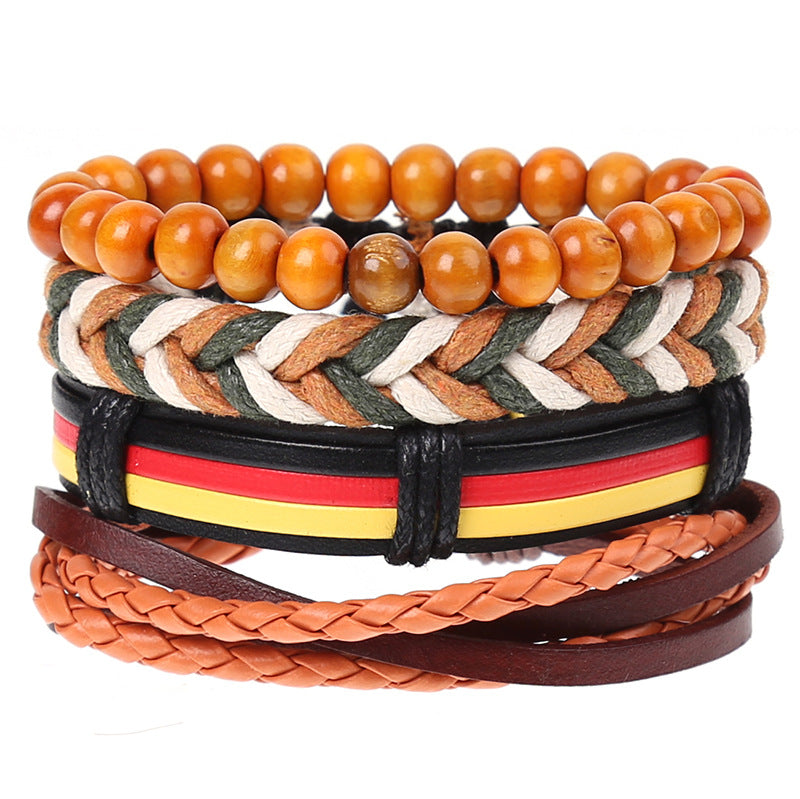 Super Funky Fresh woven combination set / leather hand rope European and