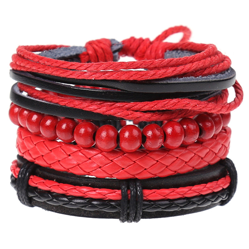Super Funky Fresh woven combination set / leather hand rope European and