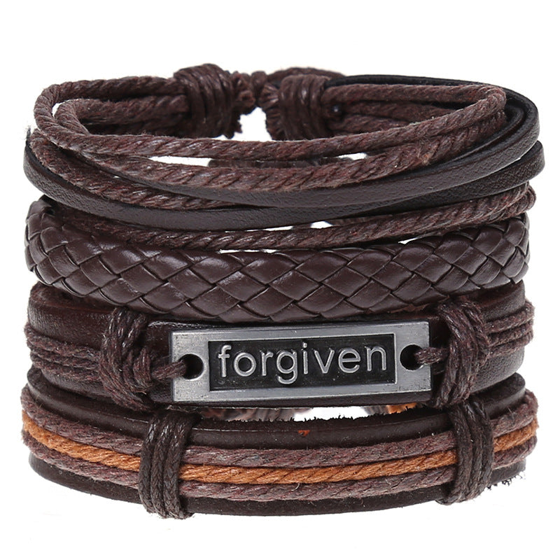 Super Funky Fresh woven combination set / leather hand rope European and