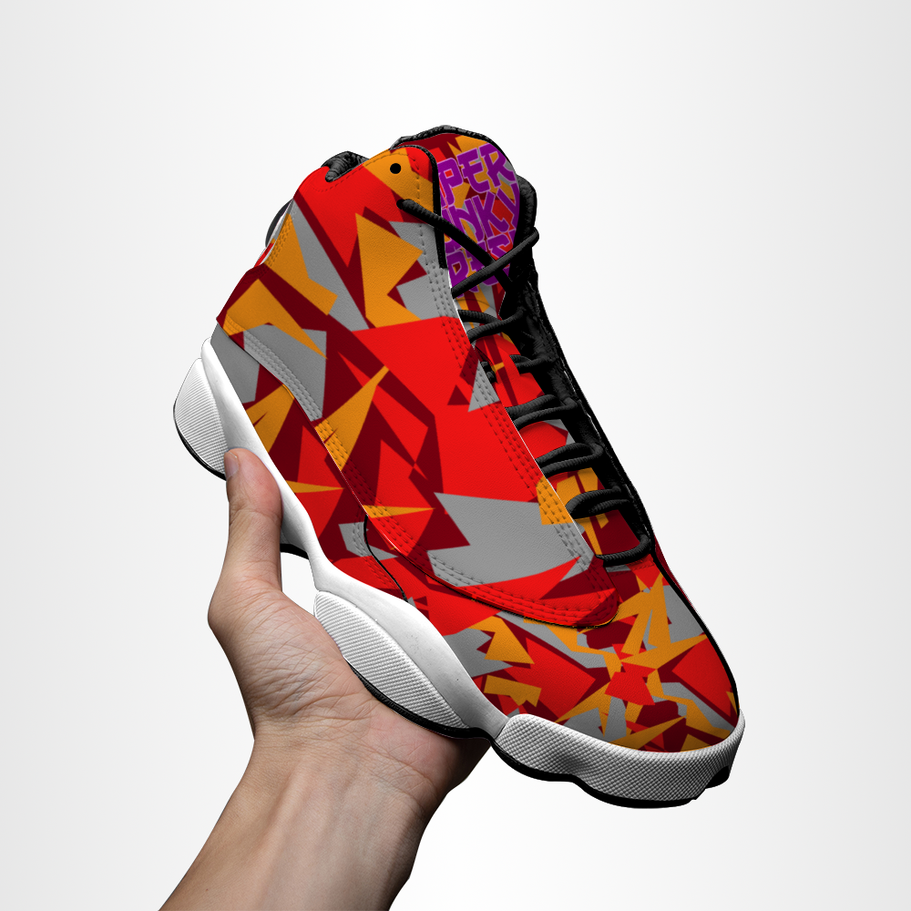 Digital Camo on Maroon Basketball Sneakers
