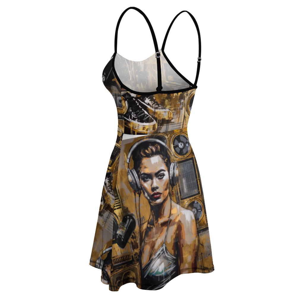 Golden Graffiti Women's Dress Skirts