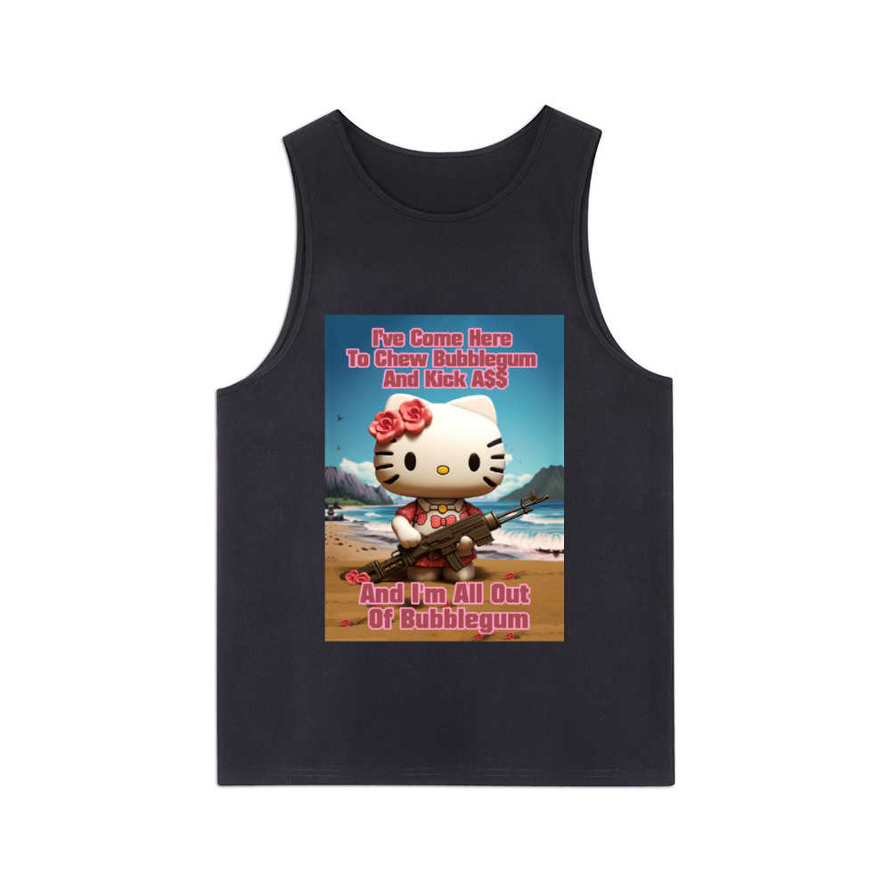 All Out of Bubble Gum Round Neck Cotton Tank Top Classic Vests