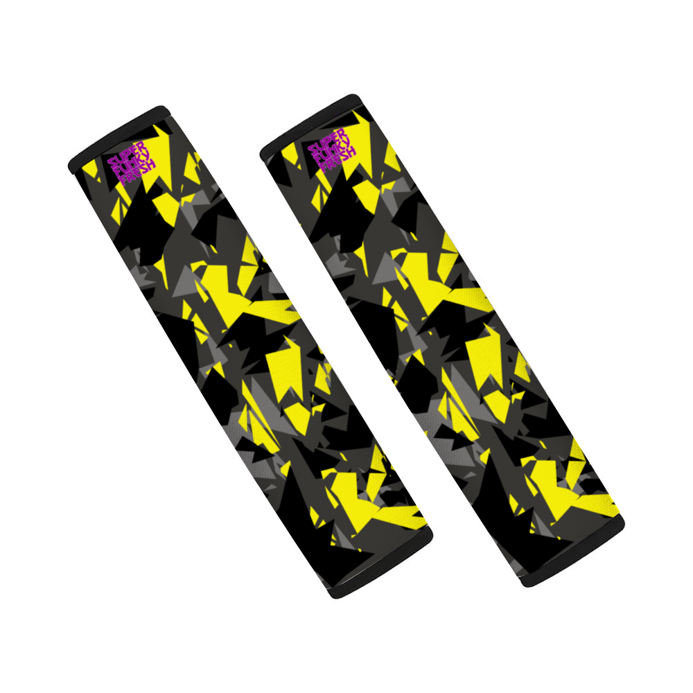 Yellow and Grey Camo Car Seat Belt Cover