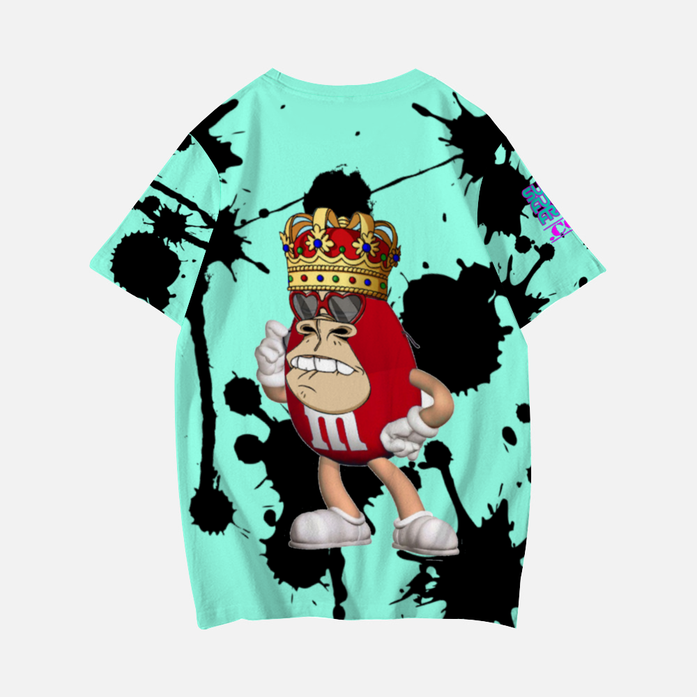 M & Ape Round-neck Summer Shirt Paint Splatter