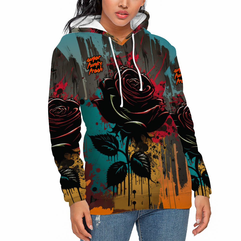 Graffiti Rose Sunset Hoodie