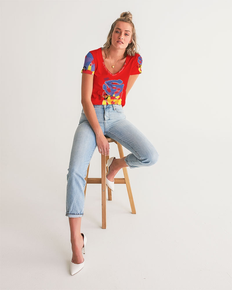 Old Blue Women's V-Neck Tee