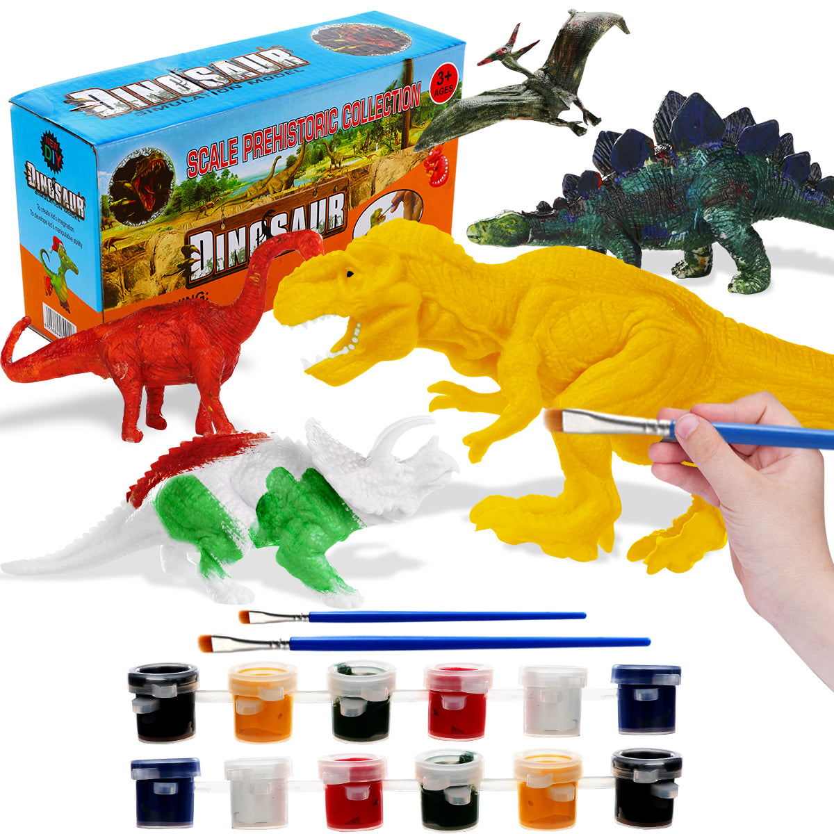 Super Funky Fresh Kids Crafts and Arts Set Painting Kit - Dinosaurs Toys Art and Craft Supplies Party Favors for Boys Girls Age 4 5 6 7 Years Old Kid Creativity DIY Gift Set