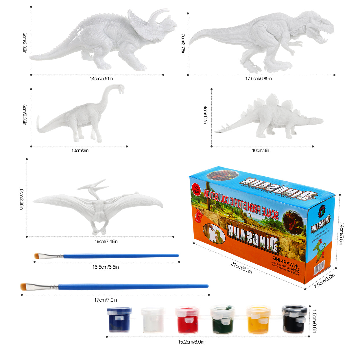 Super Funky Fresh Kids Crafts and Arts Set Painting Kit - Dinosaurs Toys Art and Craft Supplies Party Favors for Boys Girls Age 4 5 6 7 Years Old Kid Creativity DIY Gift Set