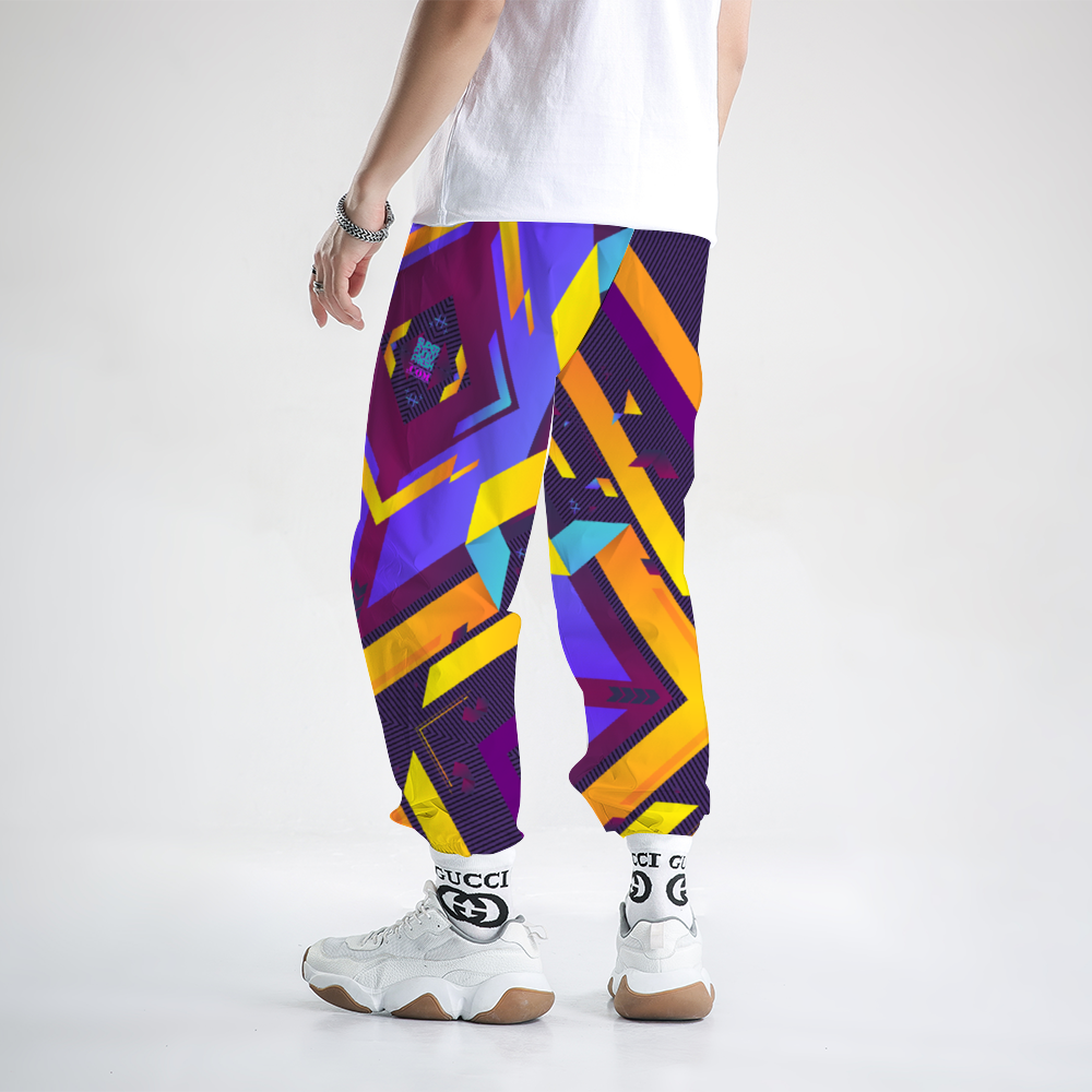Fractual Fresh Purple Power Long Casual Baggy Jogger Pants