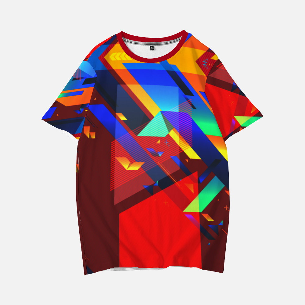 Fractual Fresh Red Short Sleeve T-Shirts Casual Shirts Fashionable Tees