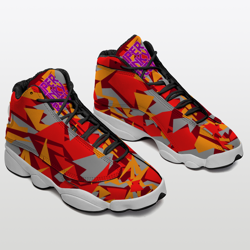 Digital Camo on Maroon Basketball Sneakers