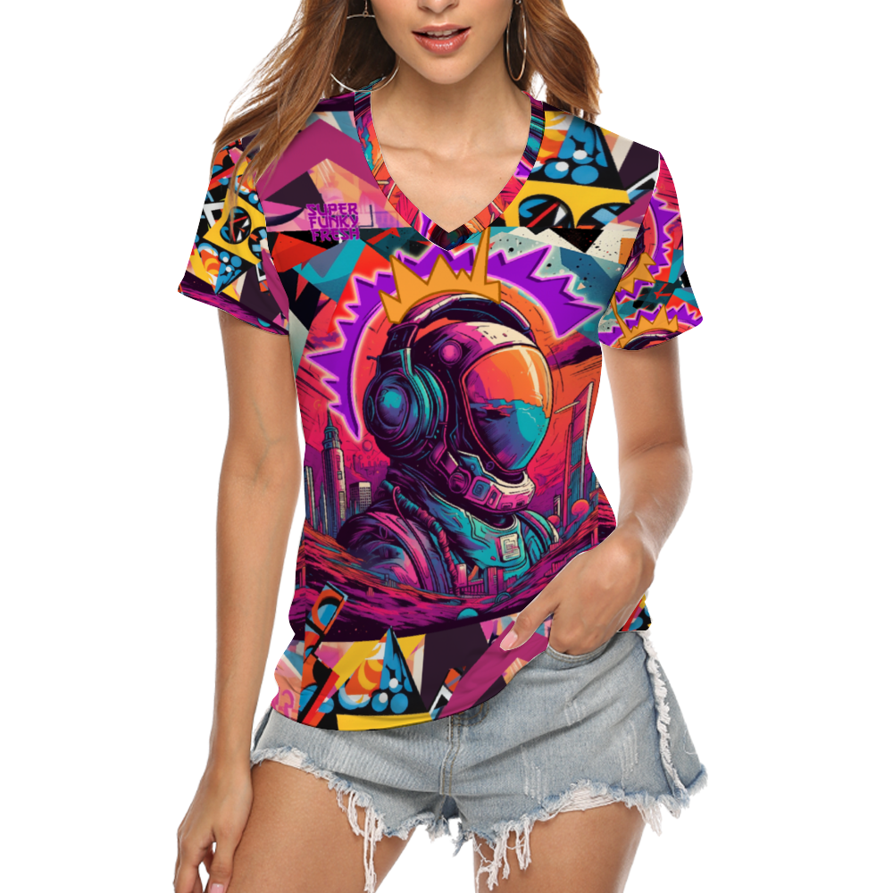 DJ Astronaut Short Sleeve V-neck T-Shirt