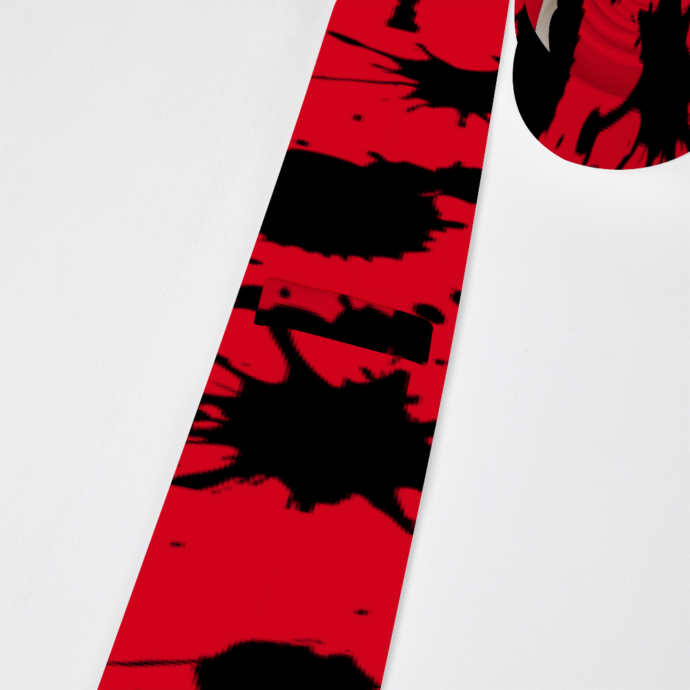 Black Paint Drip on Red Men's Classic Tie