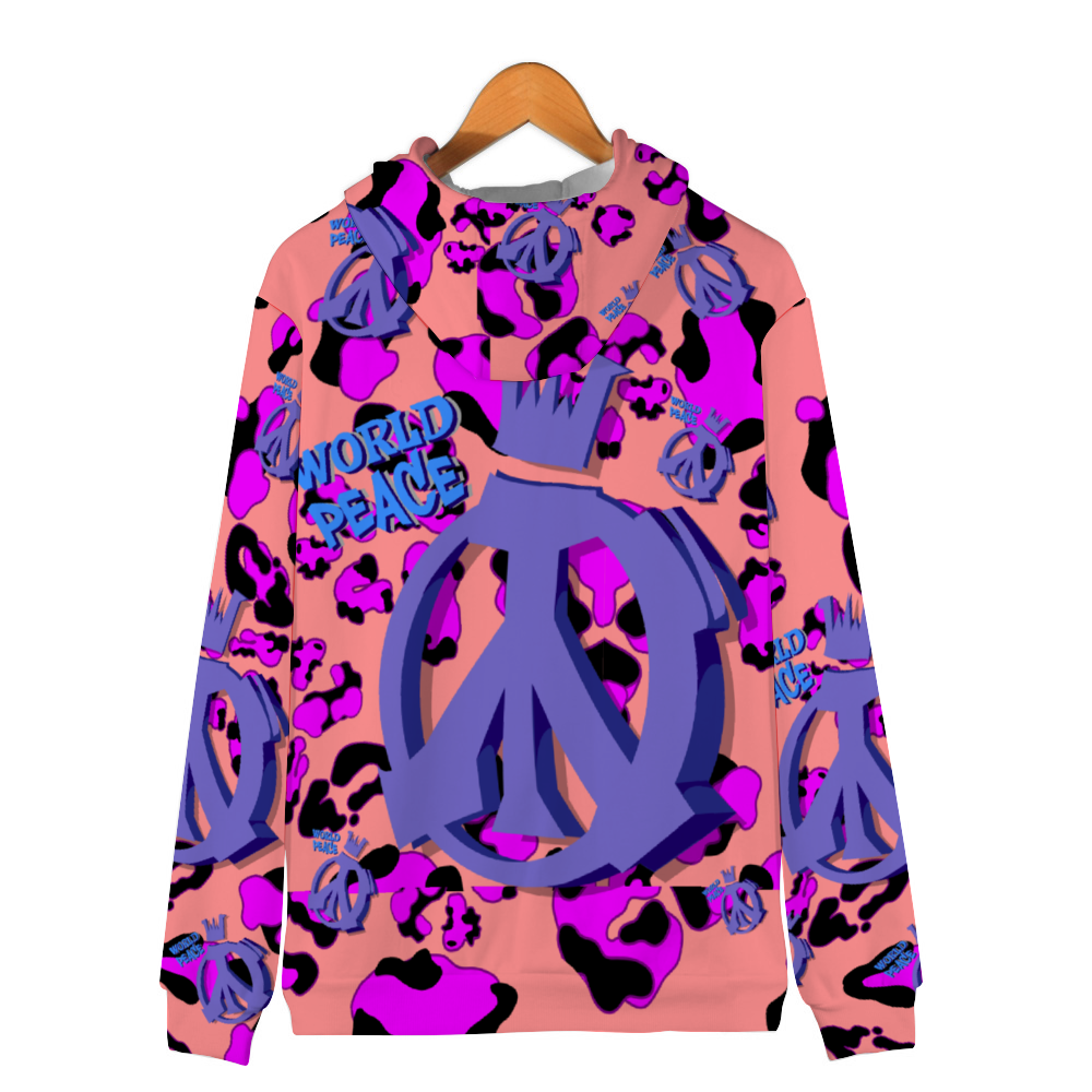 World Peace Hoodies Unisex Terrycloth Zipper Hoodie