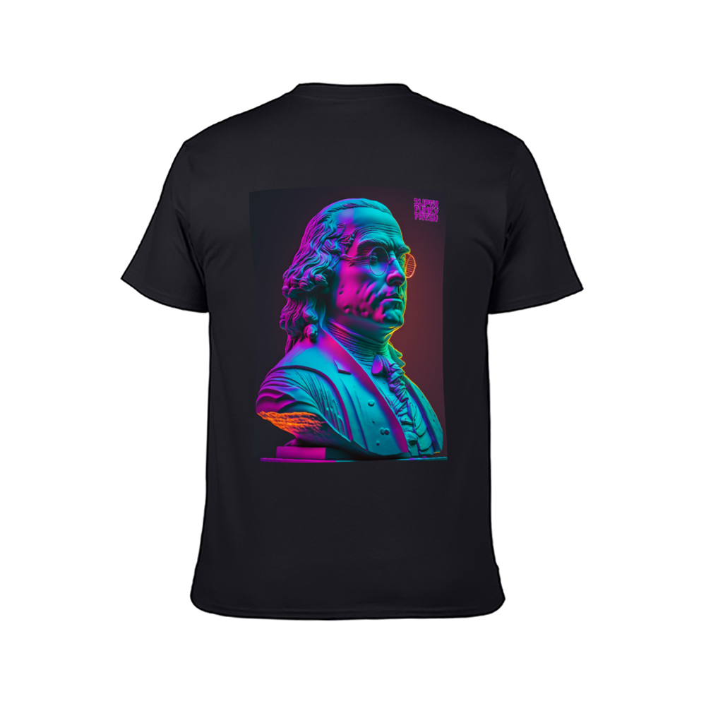 Benjamin Franklin Statuete T-Shirt Front and Back Print