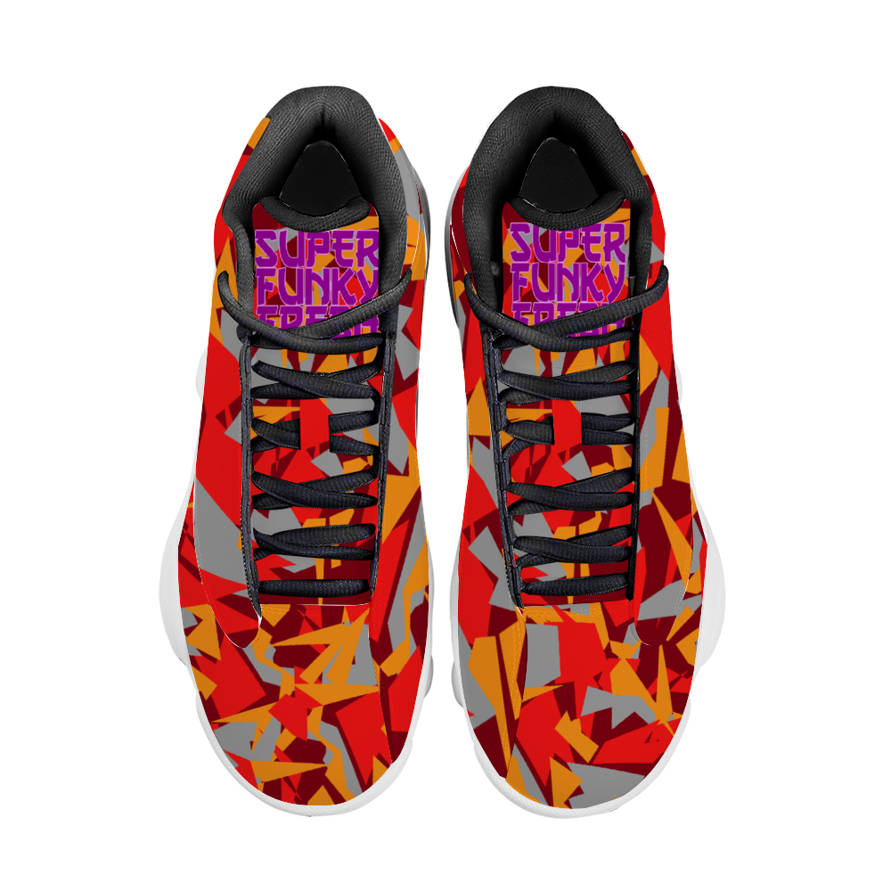 Digital Camo on Maroon Basketball Sneakers