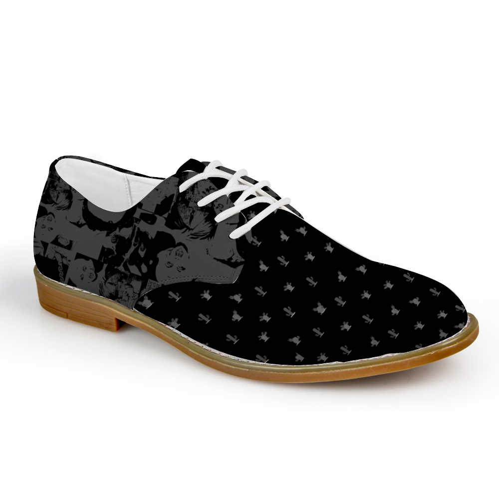 Vegan Leather Men's Poster Art with Cactus Dots Business Casual Shoes