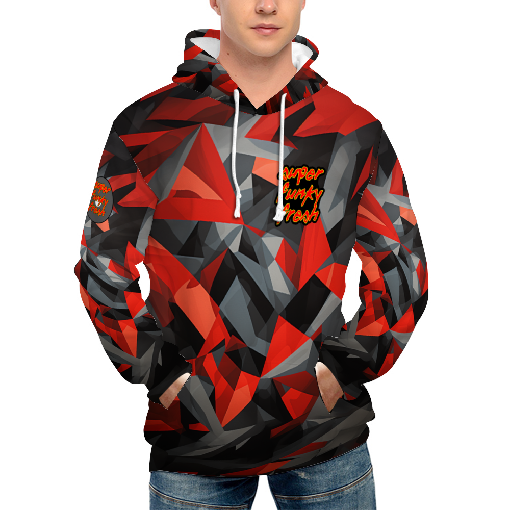 Digital Red, Black Grey Camo Hoodies Novelty Sweatshirts with Zipper