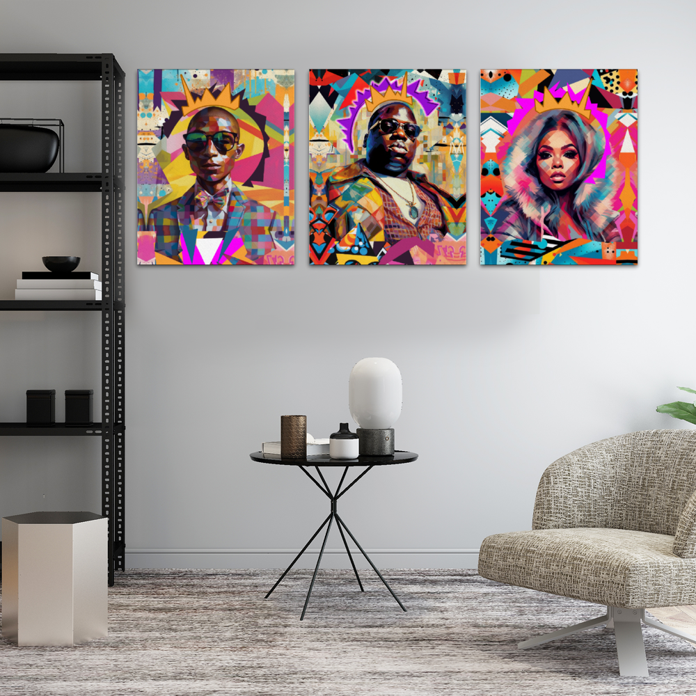 Kings And Queens Pt:2 A 3 Piece Assembled Framed Canvas Set