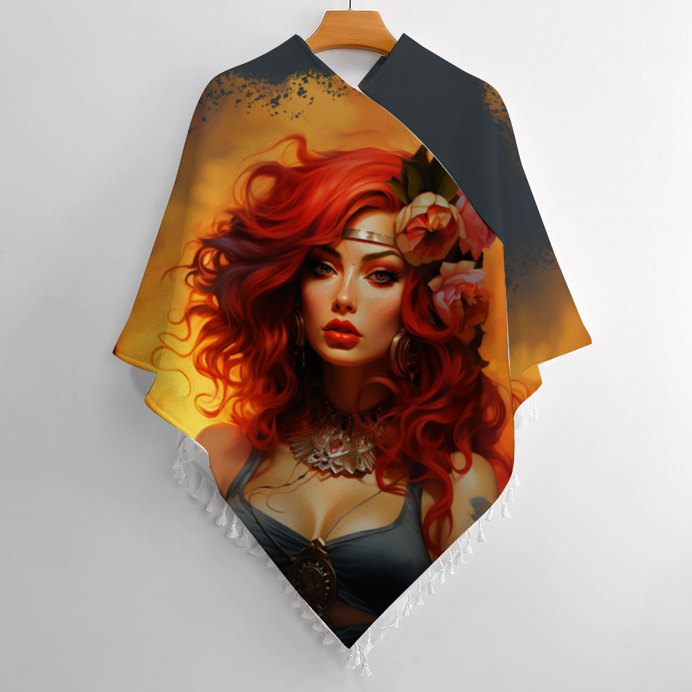 Gypsy Rosa Knitted Cloaks with Tassel Personalize Tassel Cape