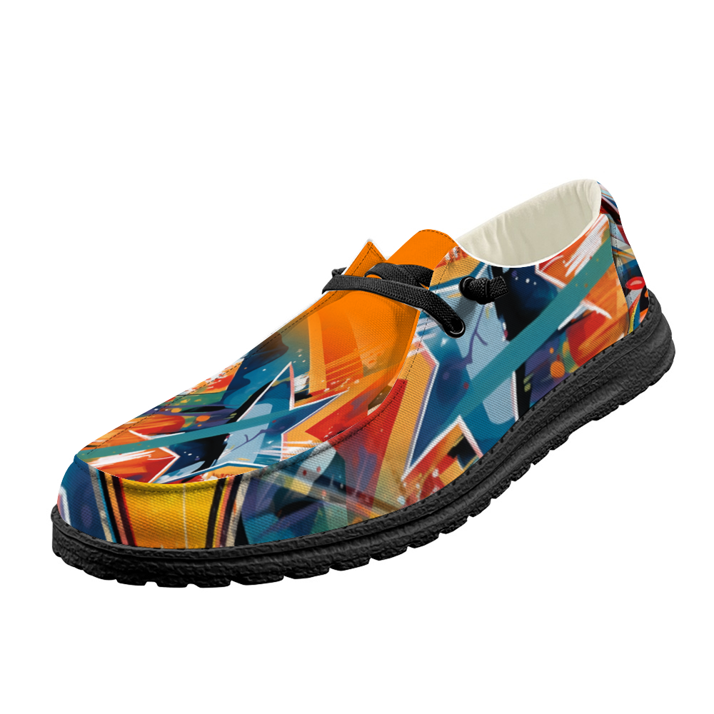 Black/White Sole Custom Graffiti Loafer