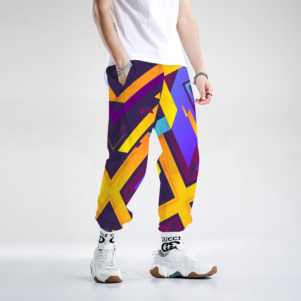 Fractual Fresh Purple Power Long Casual Baggy Jogger Pants