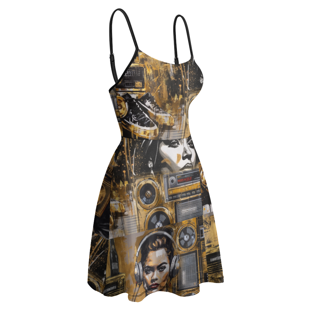 Golden Graffiti Women's Dress Skirts