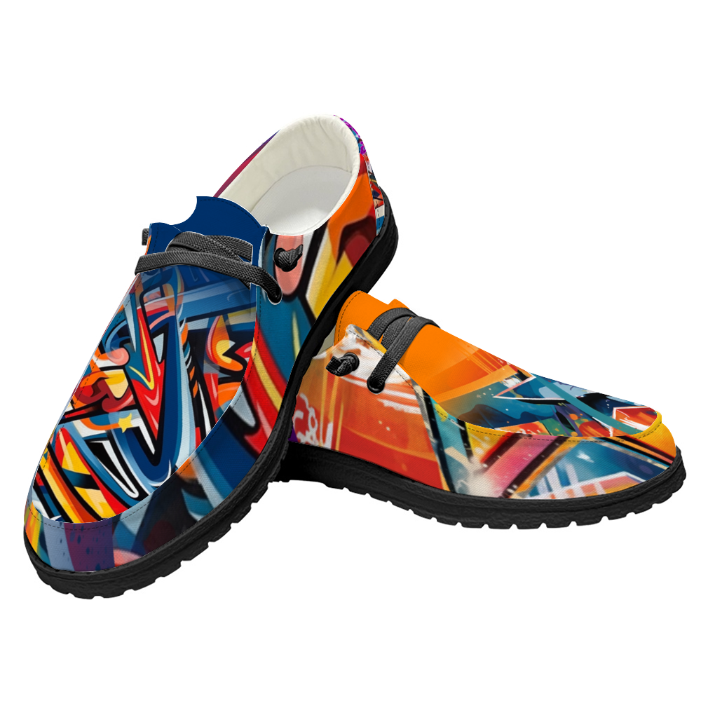 Black/White Sole Custom Graffiti Loafer