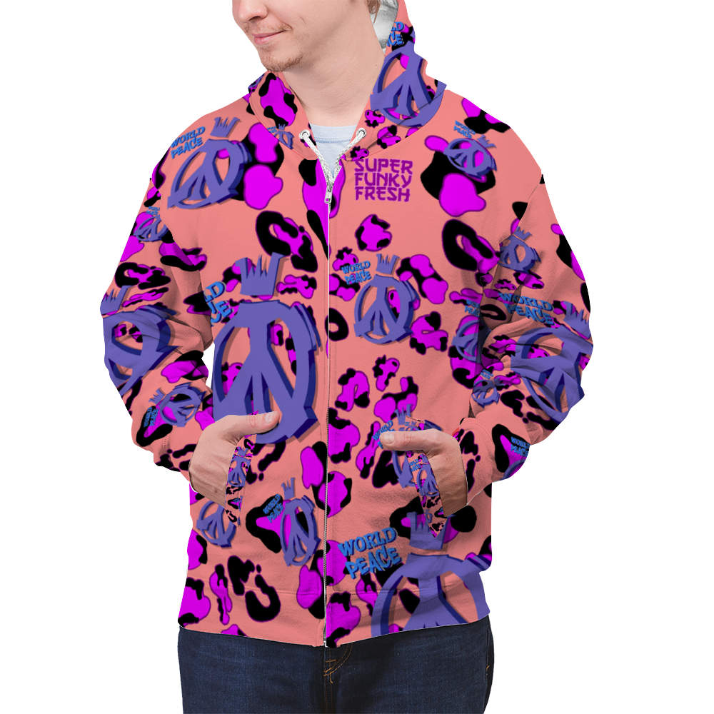 World Peace Hoodies Unisex Terrycloth Zipper Hoodie