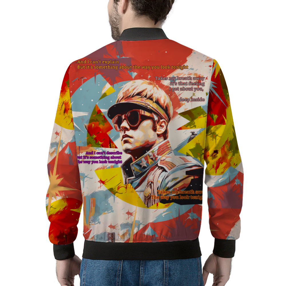 Elton John Dedication Lightweight Bomber Jacket with zipper