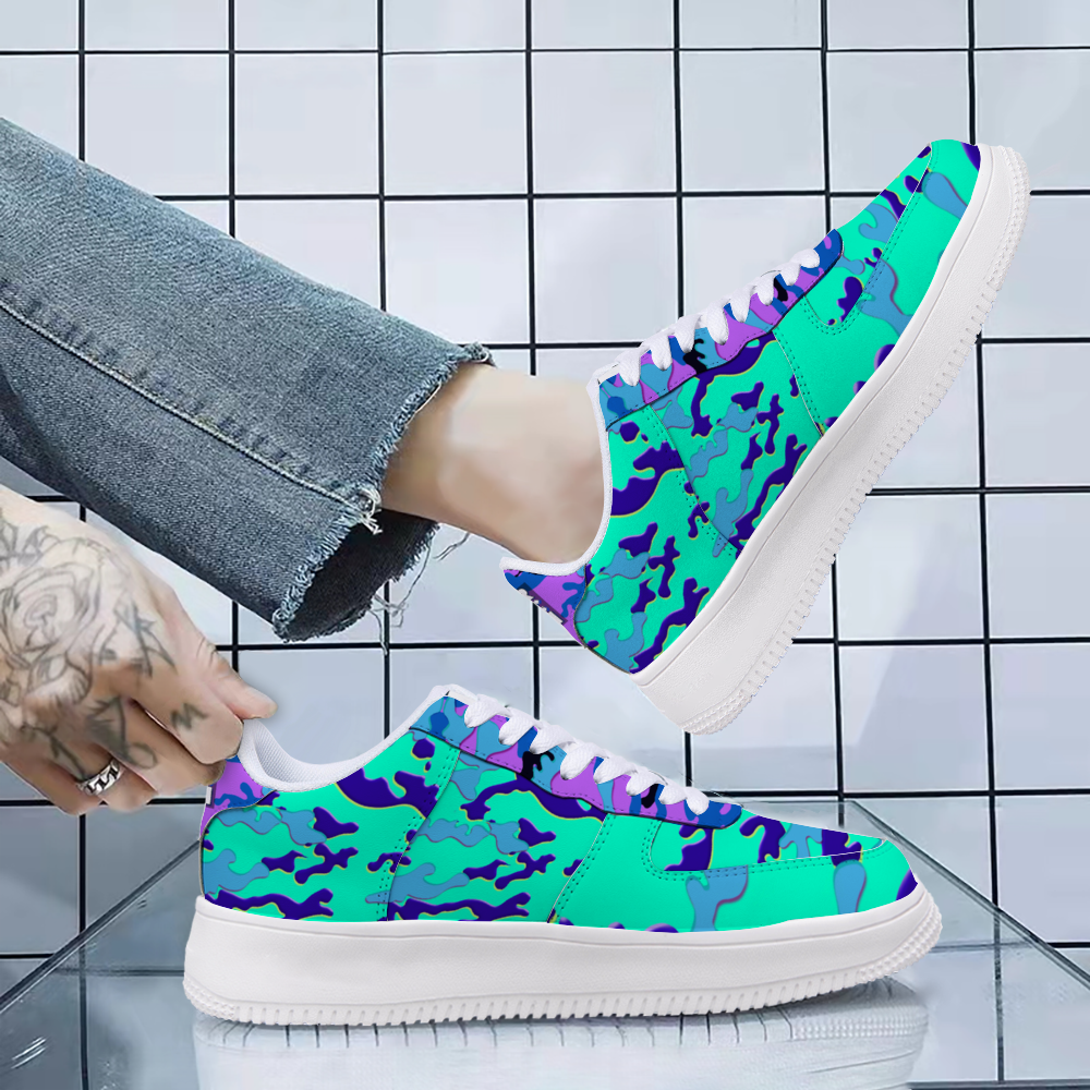 Camo Baby Blue Unisex Sneakers Leisure Sports Shoes