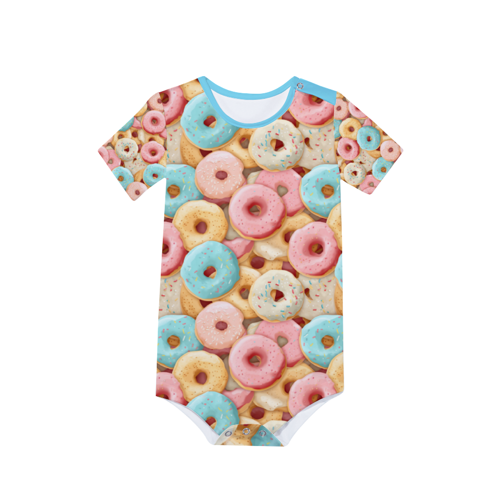 Doughnut Kid Baby's Short Sleeve Romper Jumpsuit