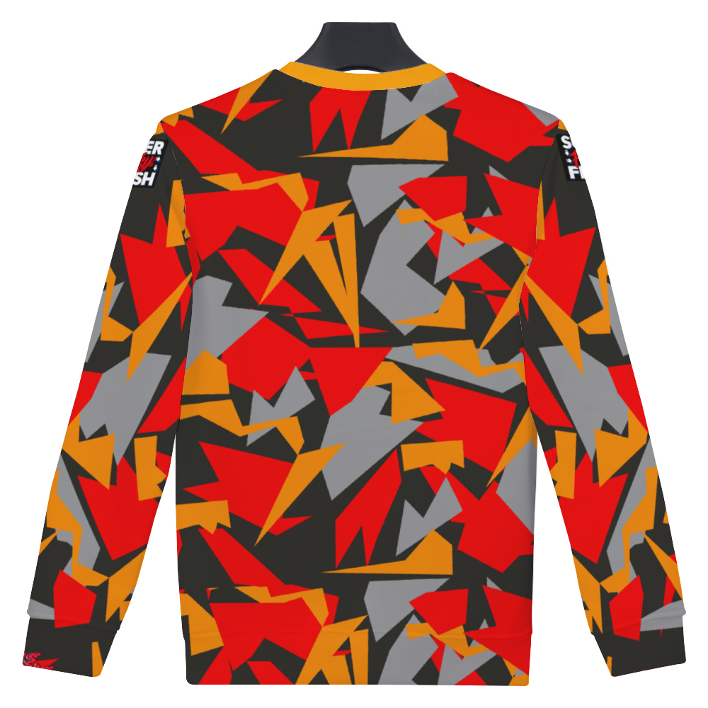 Super Funky Fresh Camo Red/Orange/Grey Sweater Unisex All Over Print Thin Crewneck Sweatshirt