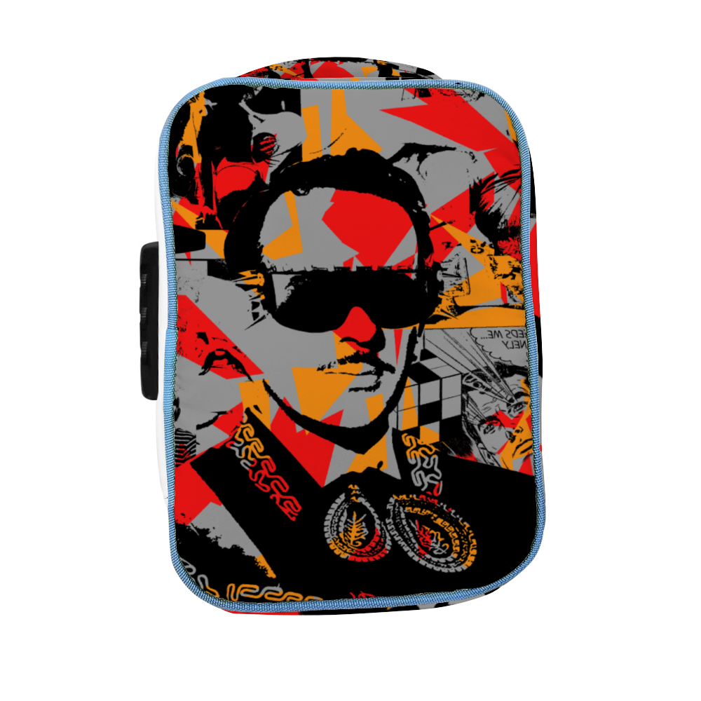 Dela Parra Graffiti Combination Lock Active Charcoal Cigar Bag Zipper Closure