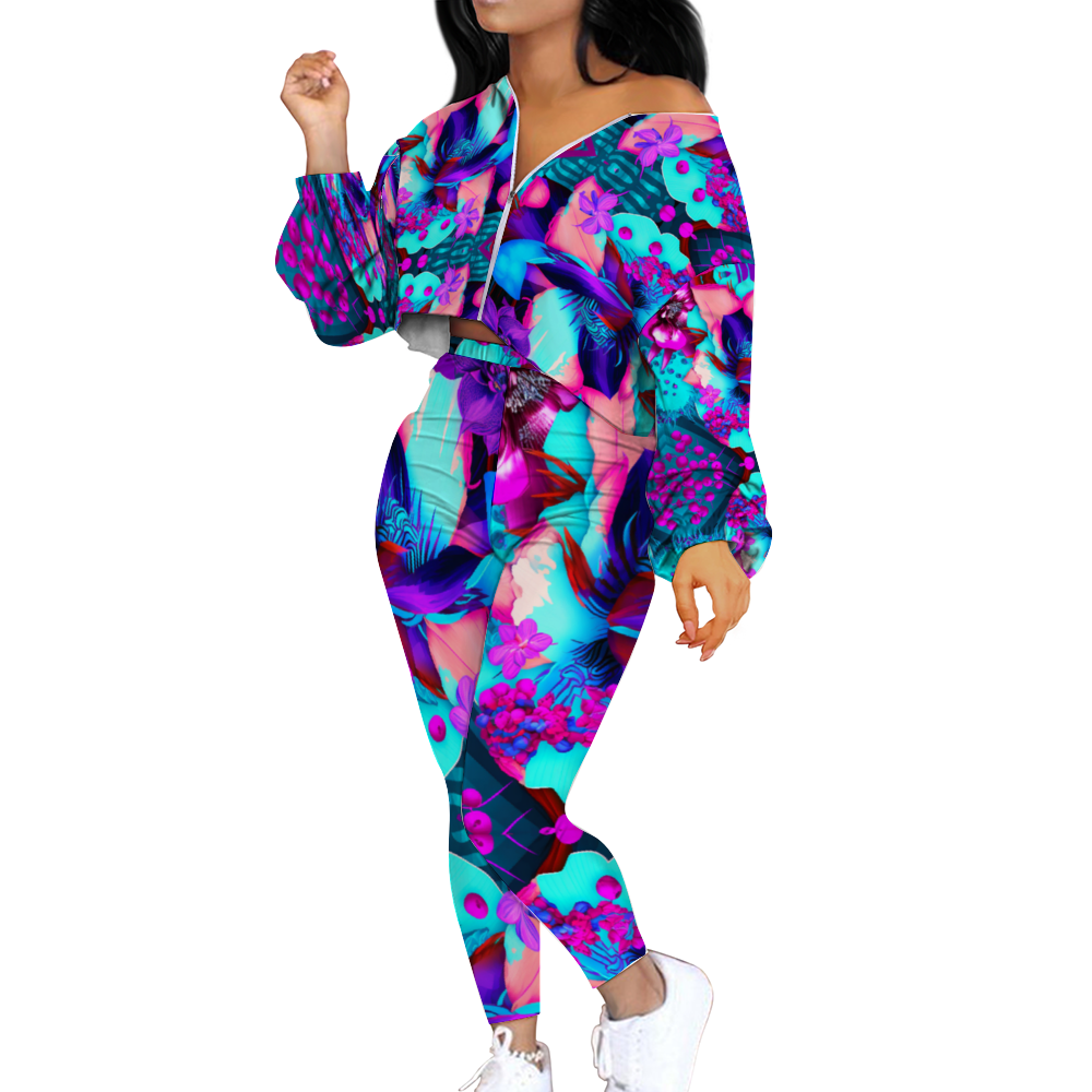 Retro Flowers by Los-Twins DeLa Parra Tops and Bottoms Set