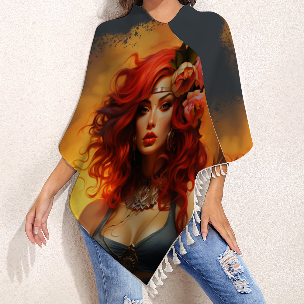 Gypsy Rosa Knitted Cloaks with Tassel Personalize Tassel Cape