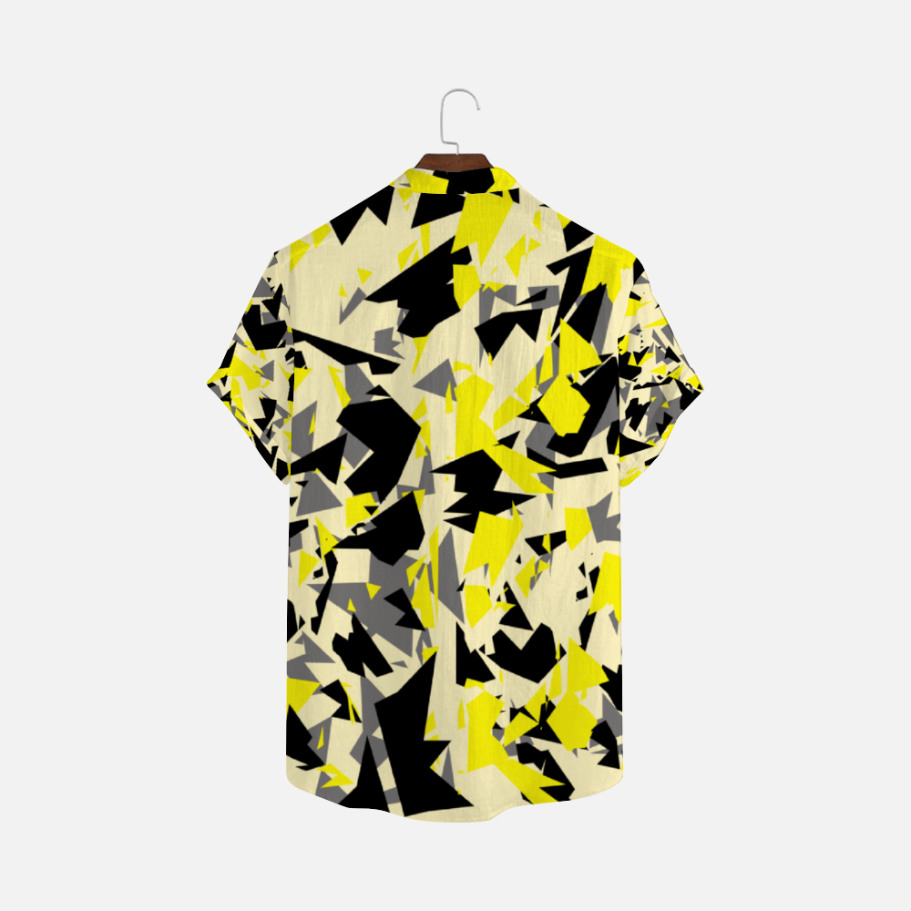 Blonde Digital Camo Unisex Short-sleeve Shirt with Buttons
