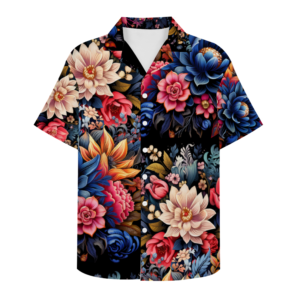 Dream in Flowers Button Down Beach Shirt
