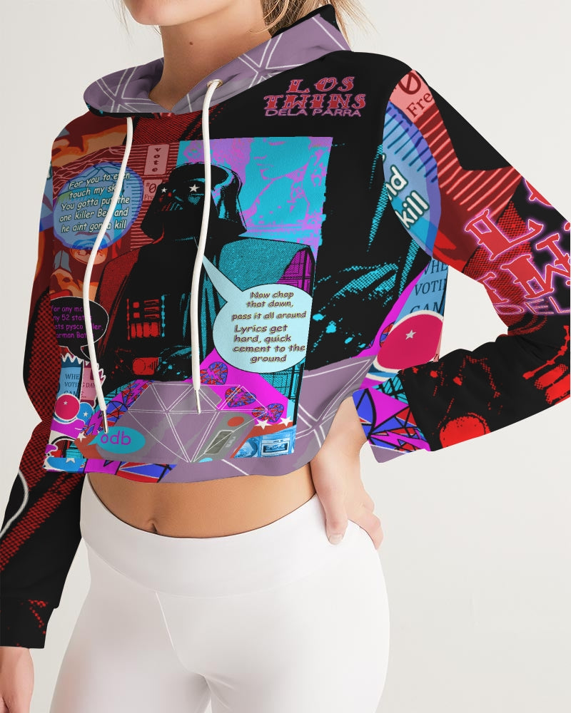 Old Dirty Darth Glitch Women's Cropped Hoodie