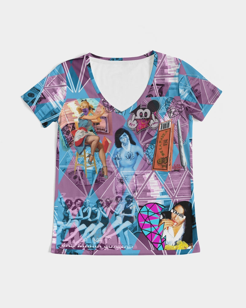 Las Mariajuanas Women's V-Neck Tee
