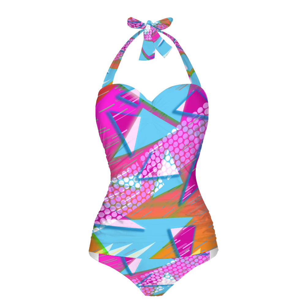 Super Funky Fresh Women's Halterneck One Piece Swimsuit