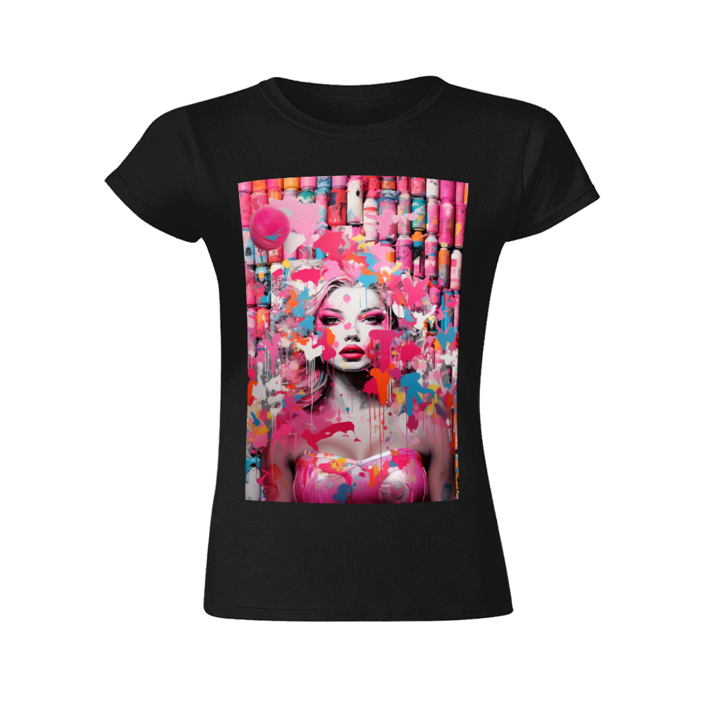 Graffiti Cans and Murals Shirts Women's Short Sleeve Slim Fit T-Shirt | Gildan 76000L