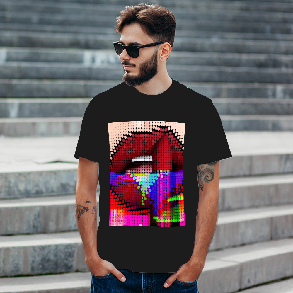 Digital Lipstick Multicolor T-Shirt DTG | Gildan HA00