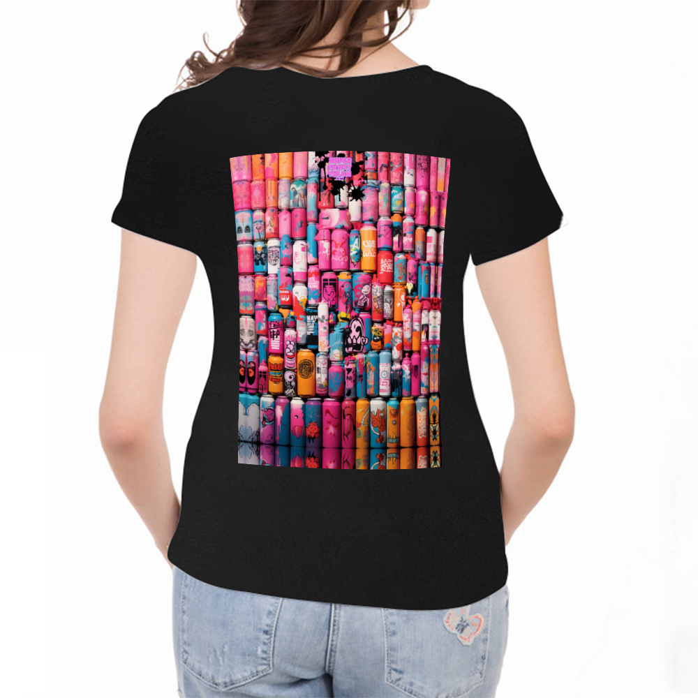 Graffiti Cans and Murals Shirts Women's Short Sleeve Slim Fit T-Shirt | Gildan 76000L