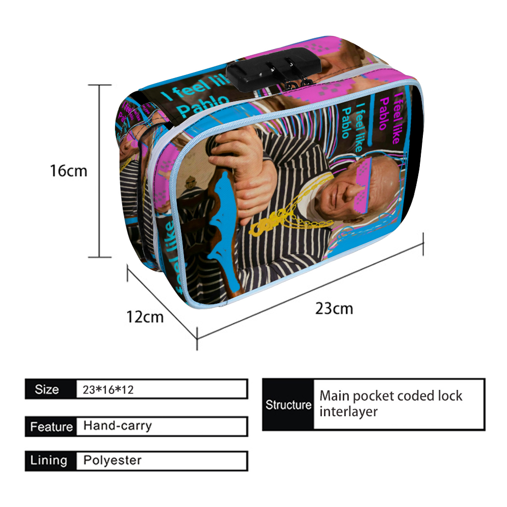 I Feel Like Pablo Combination Lock Active Charcoal Cigar Bag Zipper Closure